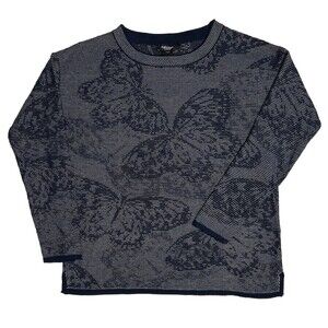 Olsen Chic Navy Butterfly Sweater Women’s S/M 8